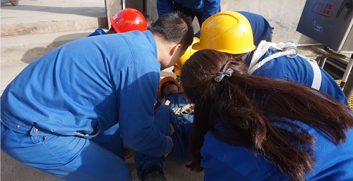 水环境公司大荔分公司发展有限空间安全应急演练活动