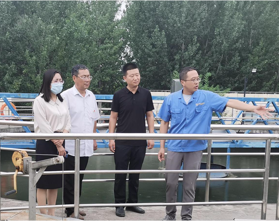 韩城市人大常委会副主任张宏哲到水环境公司金城污水处置厂调研